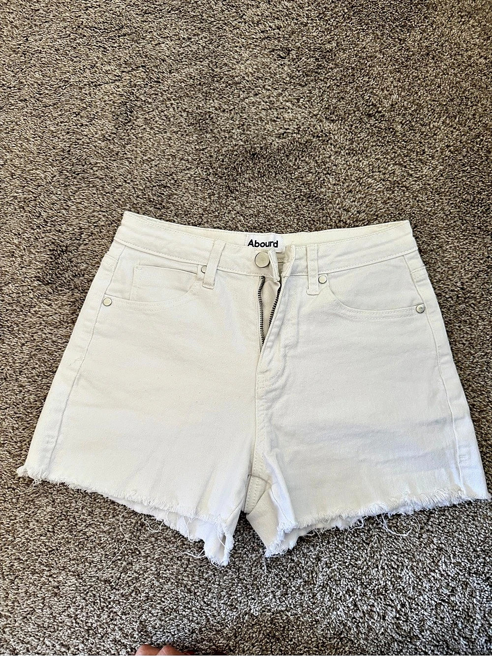 Abound High-Rise Denim Shorts White Denim Shorts Waist 26